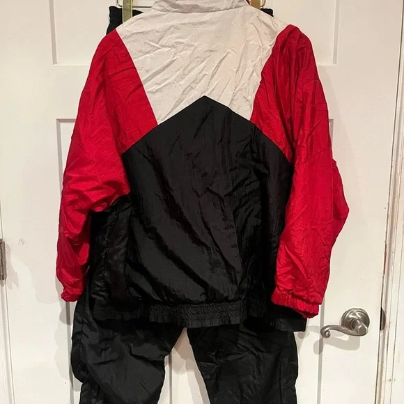Red and Black Windbreaker Tracksuit size 1x - Picture 3 of 7